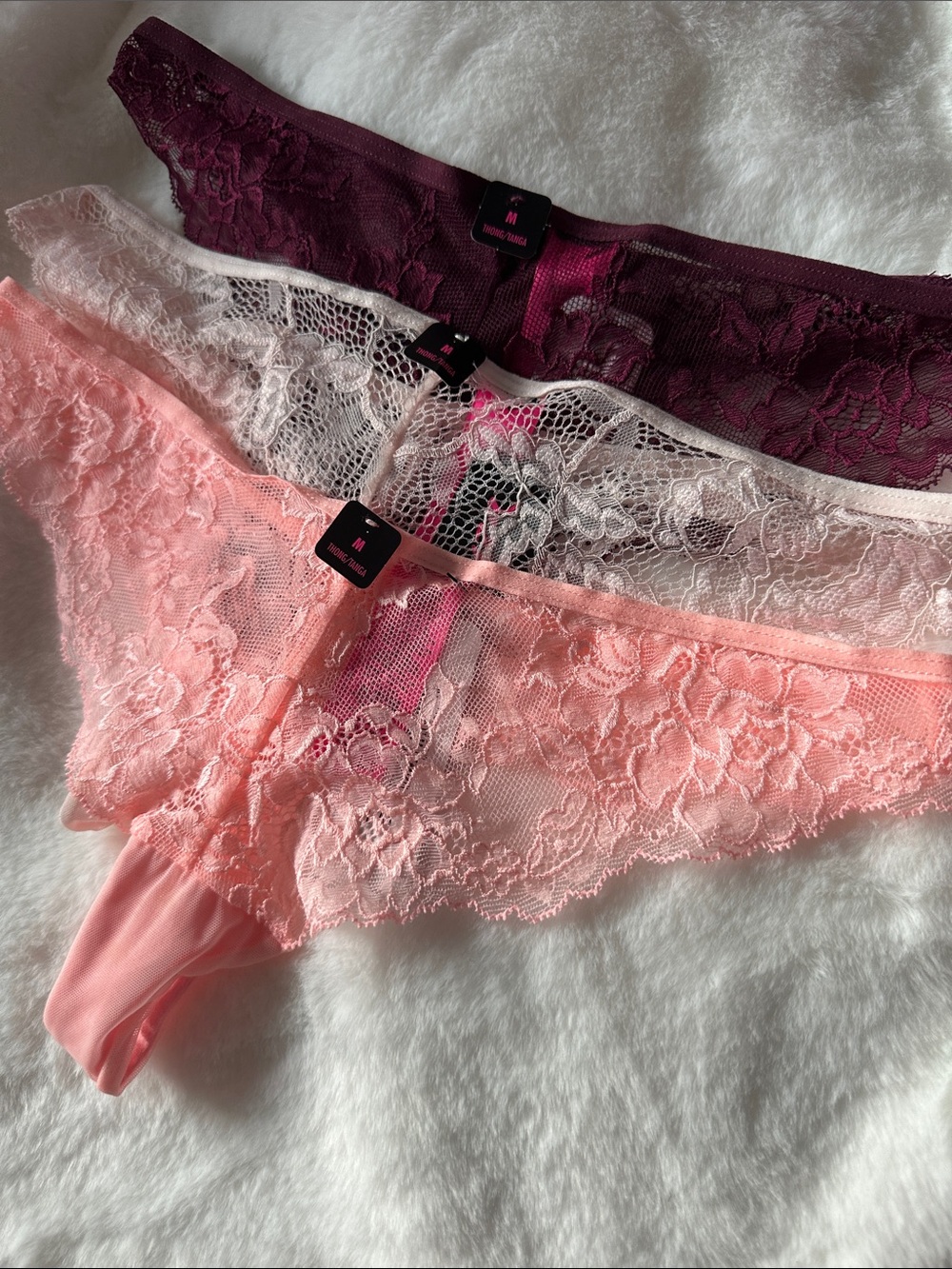 Lace Panty Thong Trio - NWT
